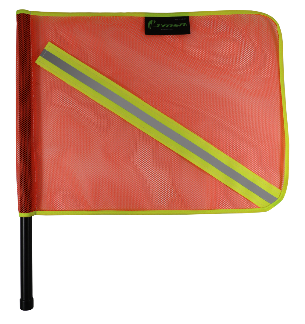 Banderin Anaranjado de Malla con Reflejante Textil JYRSA SR-1028CR