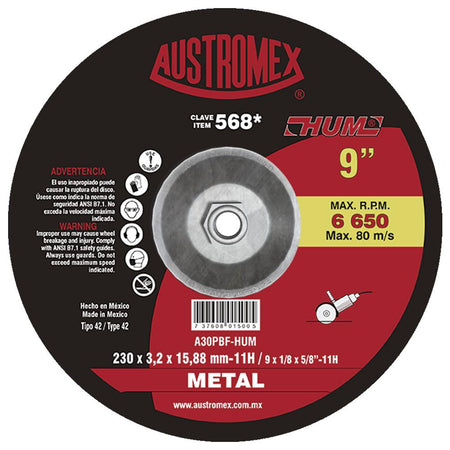 Disco Corte Metal 9" X 1/8" X 7/8" HUM AUSTROMEX 568