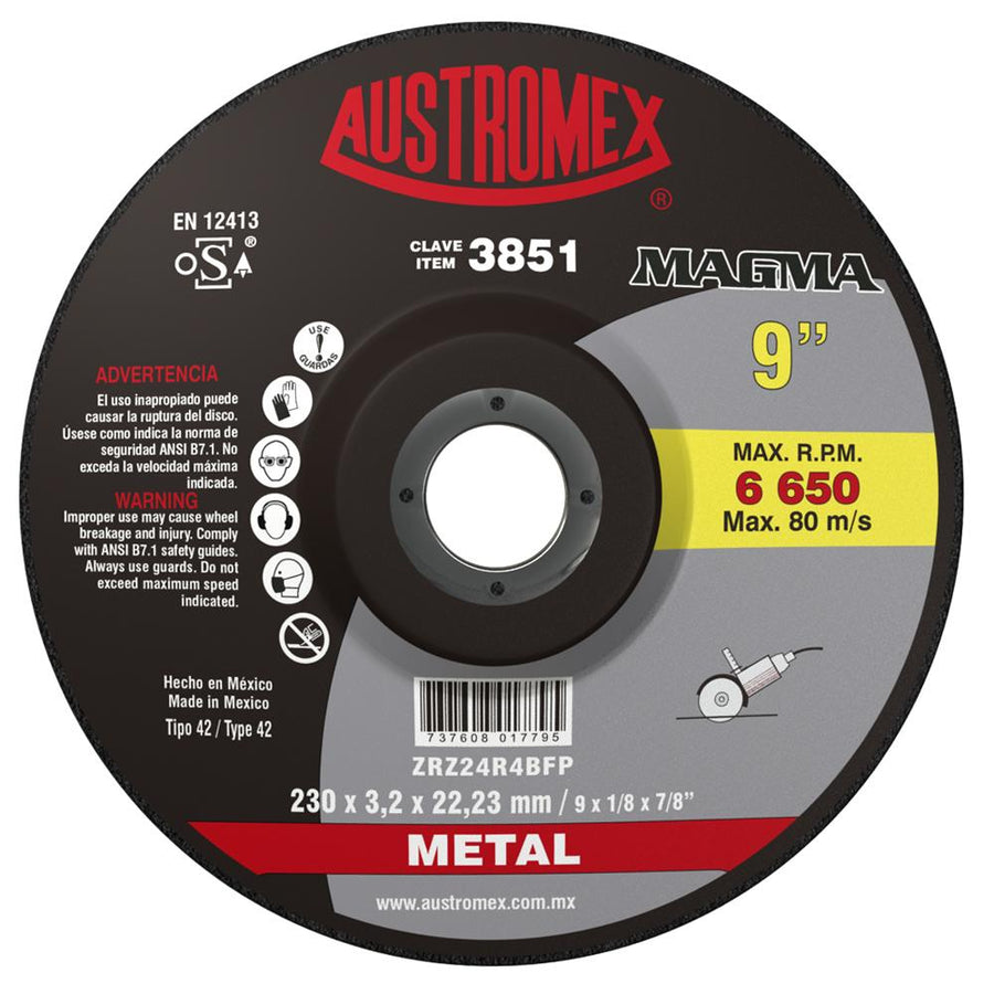 Disco Corte Metal 9" X 1/8" X 7/8" MAGMA AUSTROMEX 3851