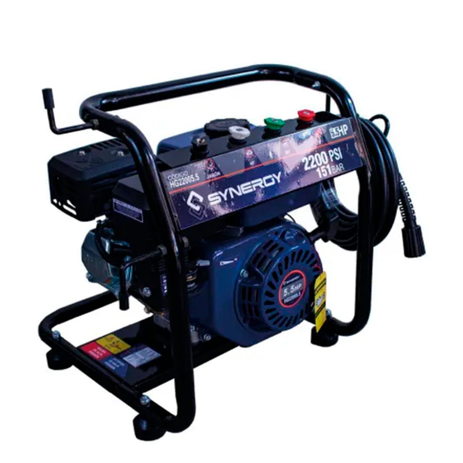 Hidrolavadora a Gasolina 5.5HP, 2200 PSI, Motor 4 Tiempos, 154 Bar SYNERGY SYNERGY HG22005.5