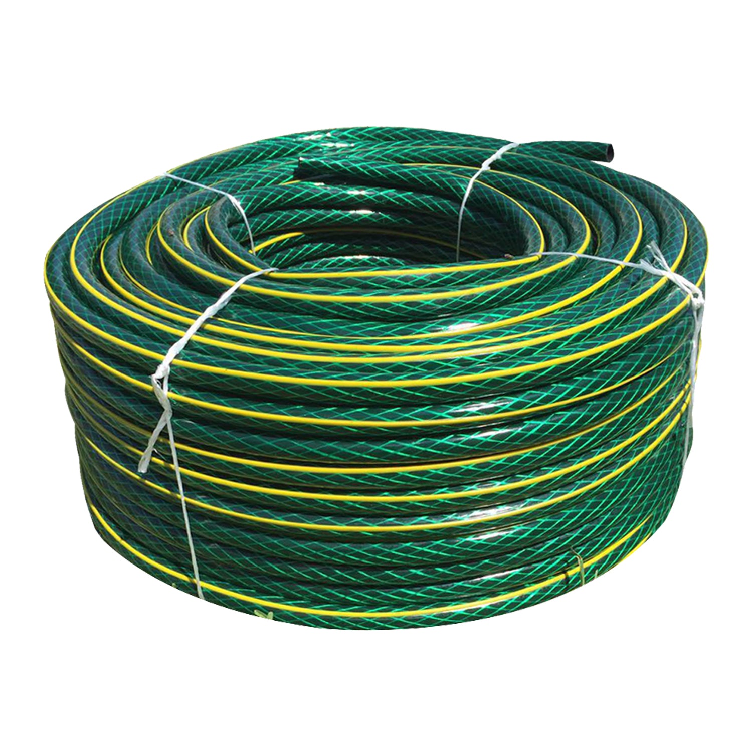 Manguera Jardín Verde Con Reforzado Amarillo Tramada 1/2