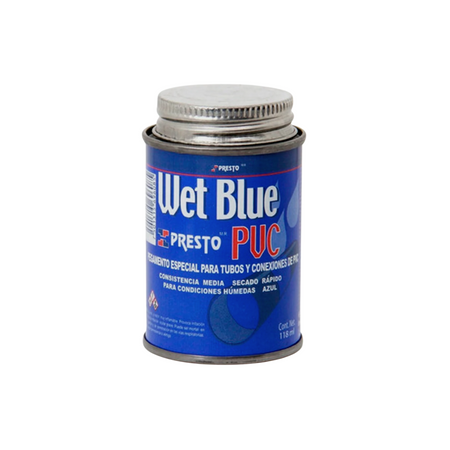 Pegamento Para tubería PVC Azul 118 ml WET BLUE Presto 9608