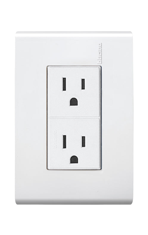 Contacto Doble Polarizado Y Aterrizado Con Tapa Modus Blanco BTICINO E6028BN