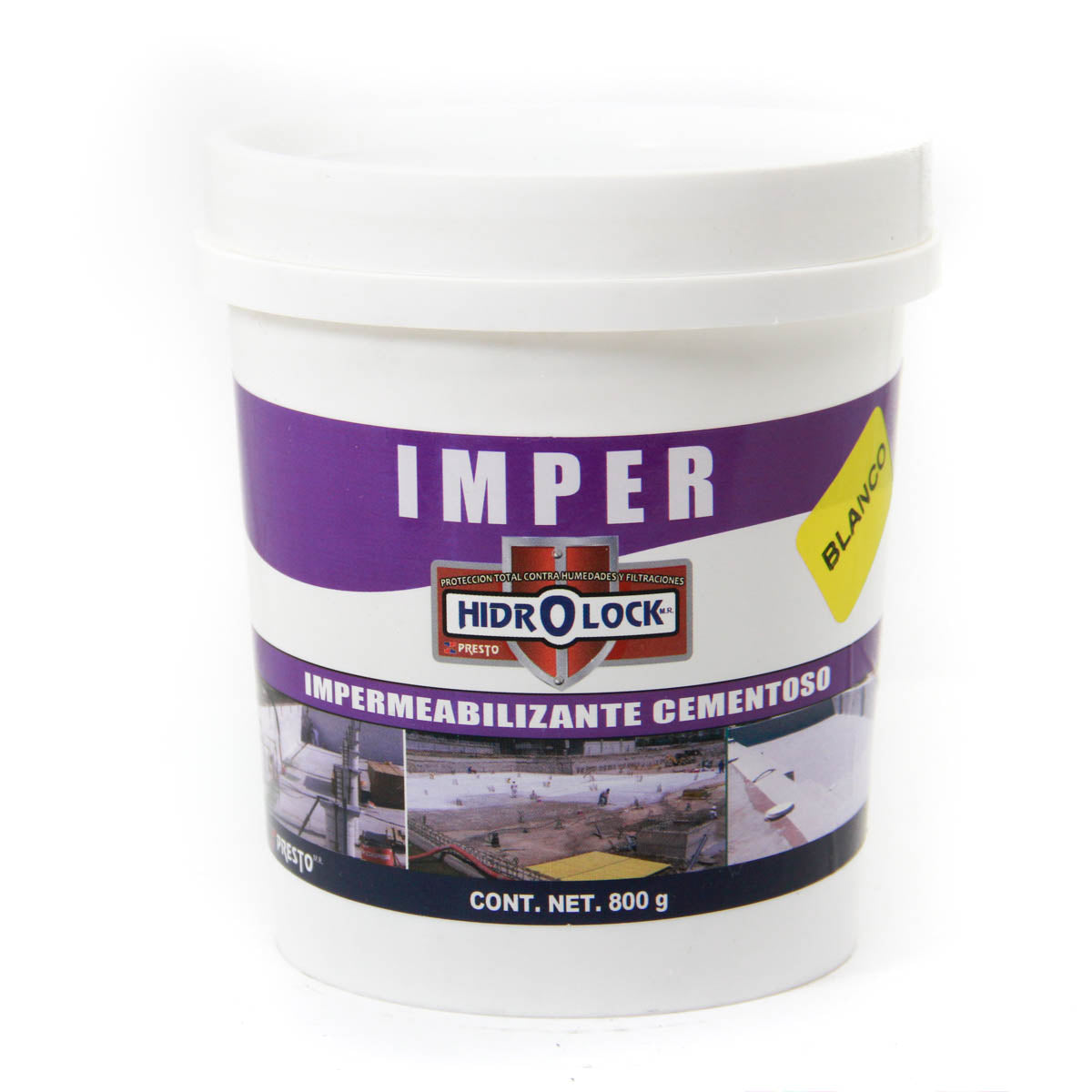 Impermeabilizante Cementoso HyDROLOCK Blanco 800 Gms 0876 PRESTO