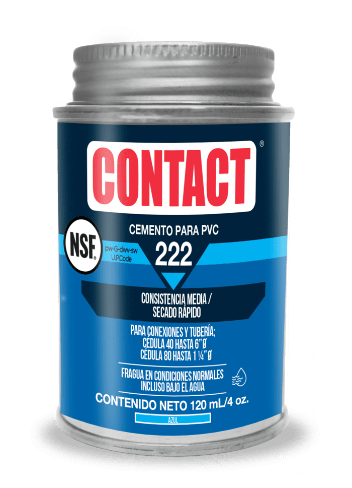 Pegamento PVC 222 Condiciones Humedas 120ml 4 Oz CONTACT ES66120-22201