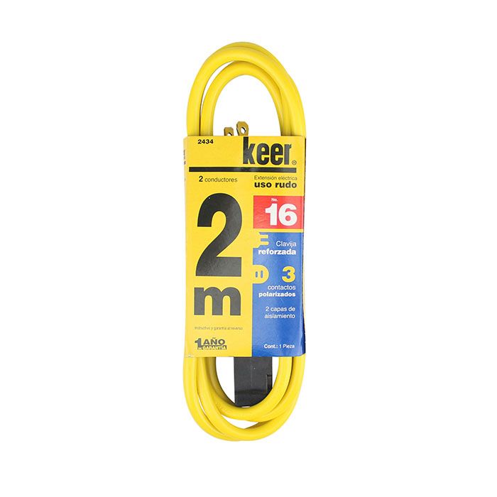 Extensión Eléctrica Uso Rudo 2 Mts KEER 2434