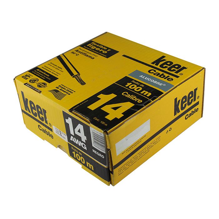 Cable Thw 14 Negro 100 Metros KEER 4086