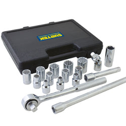 Juego de 17 Dados y Accesorios Ent 1/2" Estandar SURTEK (5800)