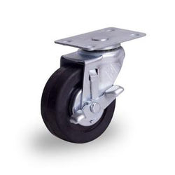 RUEDA GIRATORIA DE HULE CON FRENO 4" RODAMEX  (HU-1015-F)