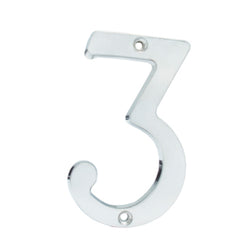 Numero Slim  3  Cromo Satin  De  4" LOCK (L6803CS)