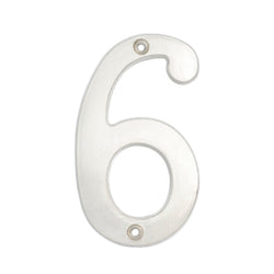 Numero Slim  6  Cromo Satin  De  4" LOCK (L6806CS)