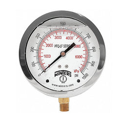 MANOMETRO CARATULA 2 1/2" CONEXION POST 1/4 0 A 3000 PSI