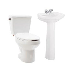 PAQUETE SANITARIO TANQUE Y TAZA BLANCO C/ LAVABO PEDESTAL  ECONOMICO