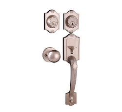 CERRADURA P/PUERTA PRINCIPAL DE GATILLO/PERILLA LLAVE-LLAVE GENOVA LATON ANTIGUO (CAJA) DEXTER (4188)