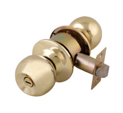 CERRADURA PERILLA BARZA CILINDRICA RANURA-BOTON S/LLAVE LATON BRILLANTE CP (CAJA) DEXTER (6602)