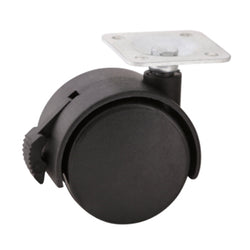 RODAJA TWIN DE NYLON 50 MM C/PLACA Y FRENO HANDYHOME (7058)