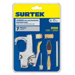 Pistola de Aire y 6 Accesorios Neumaticos   SURTEK (108140)
