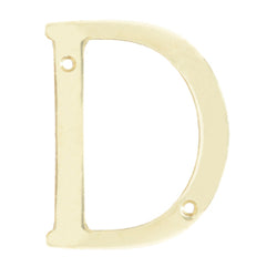 Letra D Laton Brillante Slim 4" LOCK (L701DLB)