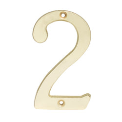 Numero Slim  2  Laton Brillante De  4" LOCK (L6802LB)