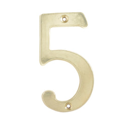Numero Slim  5  Laton Brillante De  4" LOCK (L6805LB)
