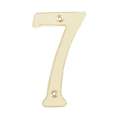 Numero Slim  7  Laton Brillante De  4" LOCK (L6807LB)