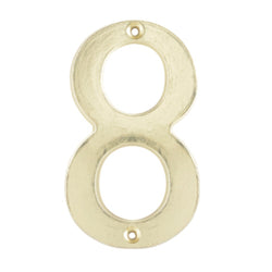 Numero Slim  8  Laton Brillante De  4" LOCK (L6808LB)