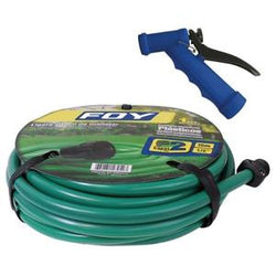 Kit Manguera Jardin Lisa 2 Capas  1/2"  10 Mts  C/Pistola De Riego  FOY (M12PIM) PVL