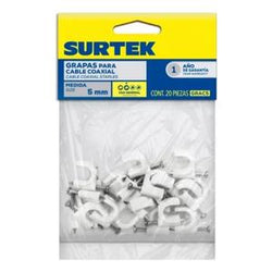 Grapa P/Cable Duplex  20 Pzas SURTEK (GRAC5) PVL