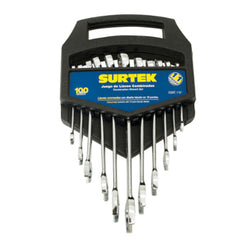 Llaves Combinadas Juego 11 Pzas 12 Ptas Metricas En Rack  SURTEK  (F06M/F12MR)