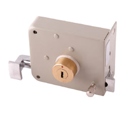 CERRADURA DE SOBREPONER PRE-ARMADA ALTA SEGURIDAD DERECHA GRIS DEXTER (6765)