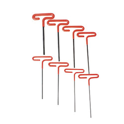 LLAVES ALLEN JUEGO 8 PZAS 2 MM - 10 MM TEE MANGO VINIL METRICAS DOGO (TF2410)