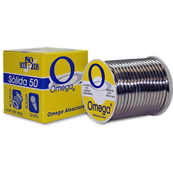 SOLDADURA DE ESTAÑO SOLIDA 50 3 MM 450 GRS AMARILLA OMEGA (ZP106004)