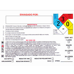 ETIQUETA ADHESIVA P/ADELGAZADOR O THINNER