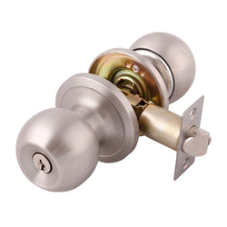 CERRADURA DE PERILLA BARZA TUBULAR LLAVE-BOTON C/LLAVE LATON ANTIGUO BP (BLISTER) DEXTER (6815)