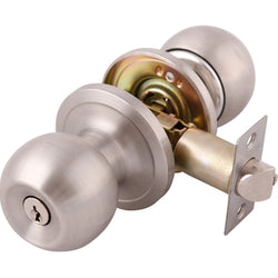 CERRADURA DE PERILLA TUBULAR BARZA LLAVE-BOTON C/LLAVE LATON BRILLANTE BP (BLISTER) DEXTER (6813)