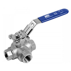 VALVULA ESFERA DE 3 VIAS MULTIPUERTO 1/2" CRESCO (2510005)