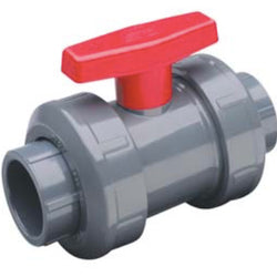 VALVULA ESFERA DOBLE UNION GRIS CEM/RH PVC C-80  1/2" CRESCO (QTA1005CSEG)