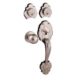 CERRADURA P/PUERTA PRINCIPAL DE GATILLO/PERILLA LLAVE-LLAVE TRIPOLI LATON BRILLANTE (CAJA) DEXTER (4187)