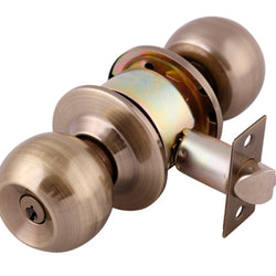 CERRADURA PERILLA BARZA CILINDRICA LLAVE-BOTON C/LLAVE ACERO INOXIDABLE (BLISTER) DEXTER (6805)