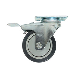RODAJA DOGO POLIURETANO GRIS GIRATORIA CON FRENO 4" (ZF5102)