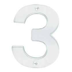 Numero Numero 3 Cromo Satinado Bold 4" LOCK (L603C)