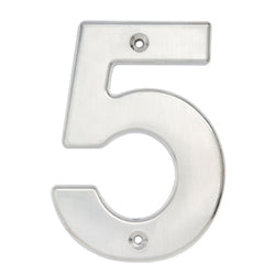Numero Numero 5 Cromo Satinado Bold 4" LOCK (L605C)