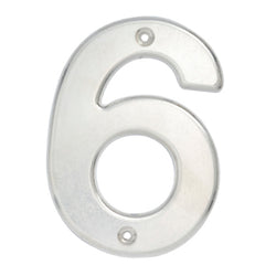 Numero Numero 6 Cromo Satinado Bold 4" LOCK (L606C)