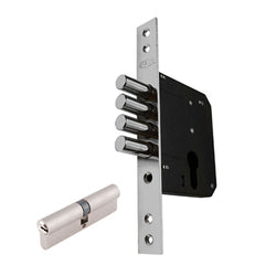 CERROJO CILINDRO 70 MM ALTA SEGURIDAD NIQUEL SATINADO DEXTER (6386)