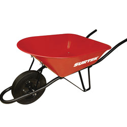 Carretilla 6 Pies Cubicos Roja C/Llanta Neumatica SURTEK (CAT602)* PVL