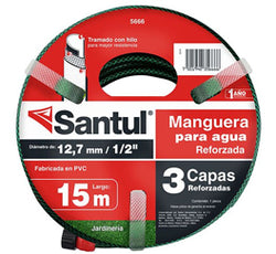 MANGUERA JARDIN ARMADA 1/2" X 15 MTS. SANTUL (5666)