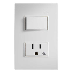 PLACA 2 MODULOS C/1 INT. SENCILLO 1 CONTACTO SIMON (23263-80)