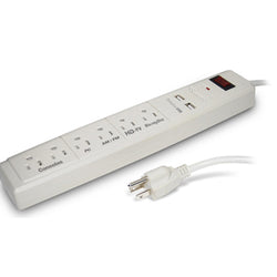 MULTICONTACTO 6 TOMAS BCO. C/2 USB SANTUL (1356)