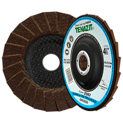 DISCO LAMINADO DE FIBRA CON LIJA GRUESA 4-1/2" X 7/8" TENAZIT (2967)