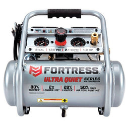 COMPRESOR DE AIRE MANUAL ULTRA SILENCIOSO  DE 1 GALÓN, 135 PSI FORTRESS 0.5 HP (FT1135UQ)